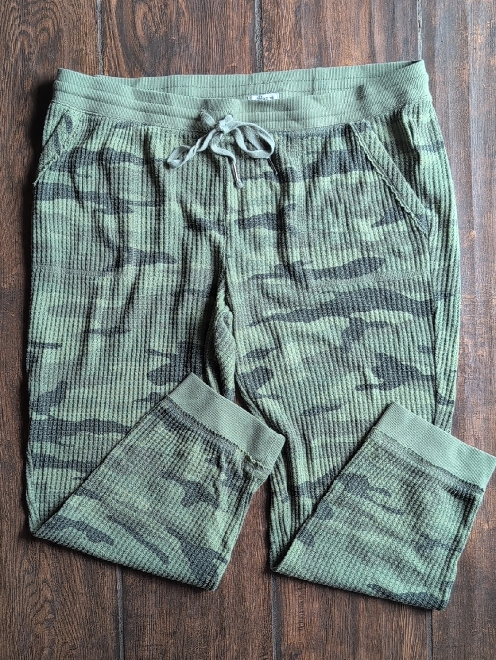 Dylan Camo Waffle Drawstring Jogger Sweatpants w/ Pockets - Women's XL